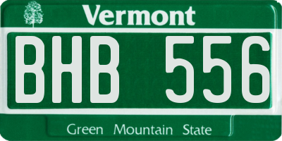 VT license plate BHB556