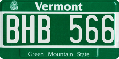VT license plate BHB566