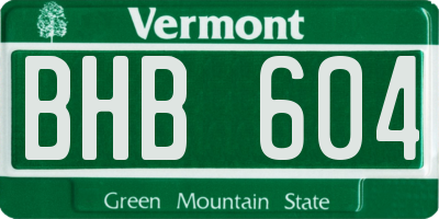 VT license plate BHB604