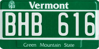 VT license plate BHB616