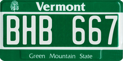 VT license plate BHB667