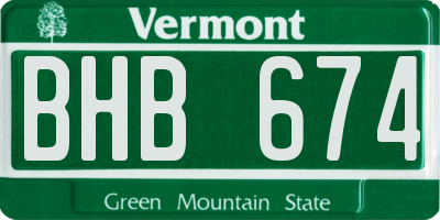 VT license plate BHB674