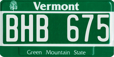 VT license plate BHB675