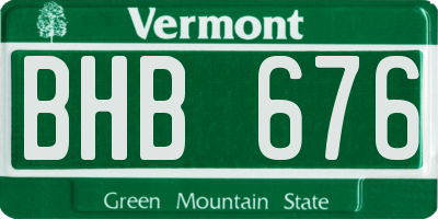 VT license plate BHB676