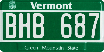 VT license plate BHB687