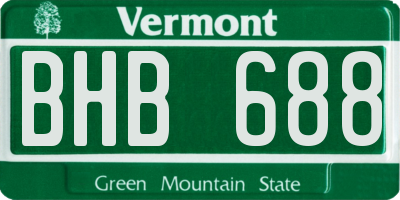 VT license plate BHB688
