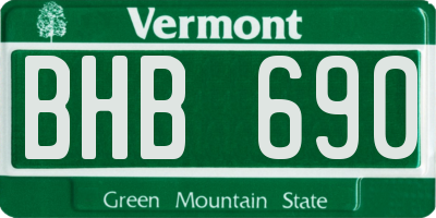 VT license plate BHB690