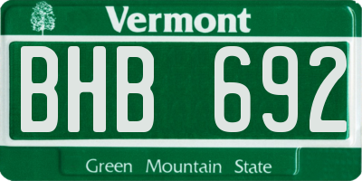 VT license plate BHB692