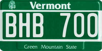 VT license plate BHB700