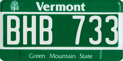 VT license plate BHB733