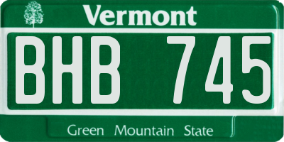 VT license plate BHB745
