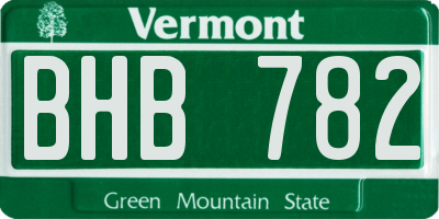 VT license plate BHB782