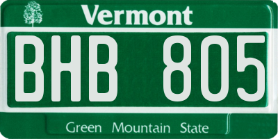 VT license plate BHB805
