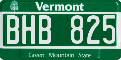 VT license plate BHB825