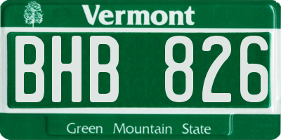 VT license plate BHB826