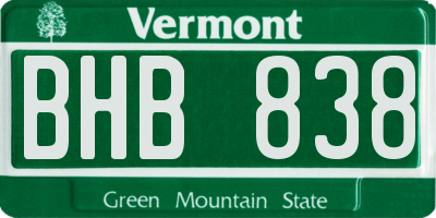 VT license plate BHB838