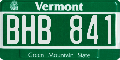 VT license plate BHB841