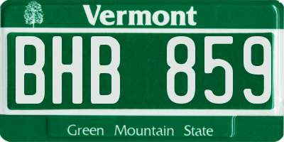 VT license plate BHB859