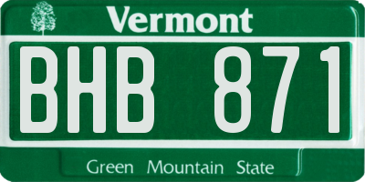 VT license plate BHB871