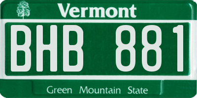 VT license plate BHB881