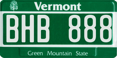 VT license plate BHB888