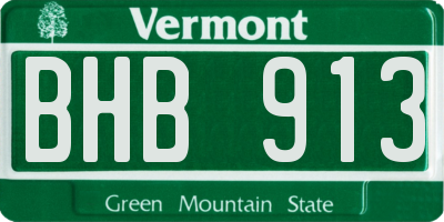 VT license plate BHB913