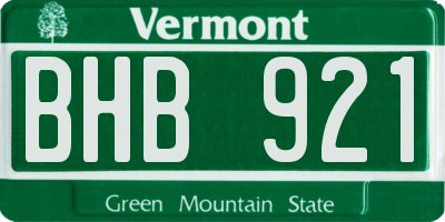 VT license plate BHB921