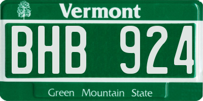 VT license plate BHB924