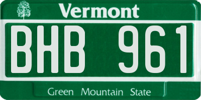 VT license plate BHB961