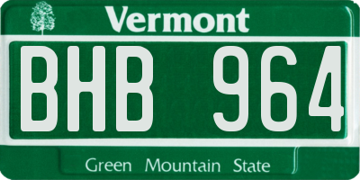 VT license plate BHB964
