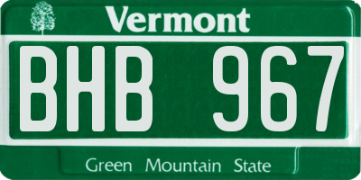VT license plate BHB967