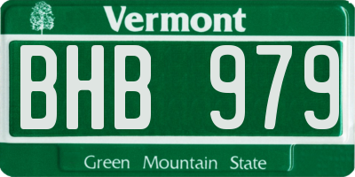 VT license plate BHB979