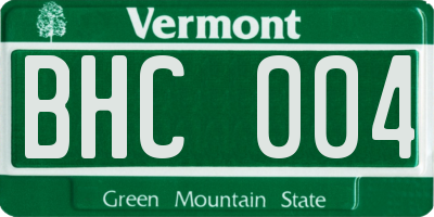 VT license plate BHC004