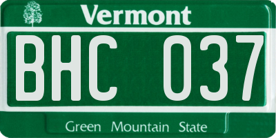 VT license plate BHC037