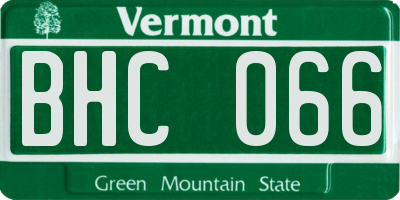 VT license plate BHC066