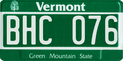 VT license plate BHC076