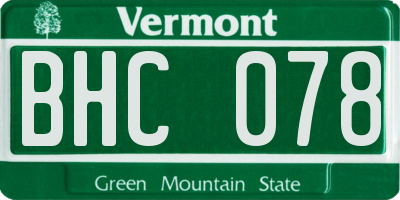 VT license plate BHC078