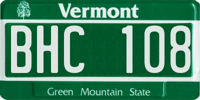 VT license plate BHC108