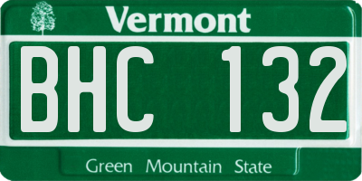 VT license plate BHC132