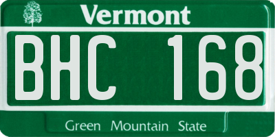VT license plate BHC168