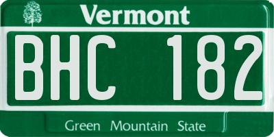 VT license plate BHC182