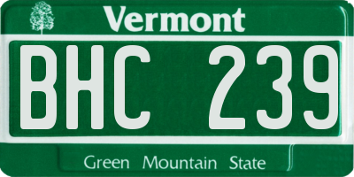 VT license plate BHC239