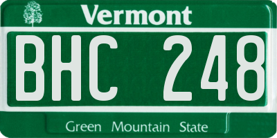 VT license plate BHC248