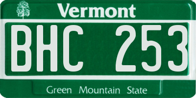 VT license plate BHC253