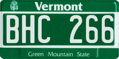 VT license plate BHC266