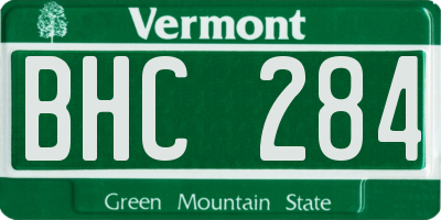 VT license plate BHC284