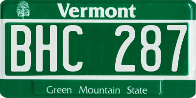 VT license plate BHC287