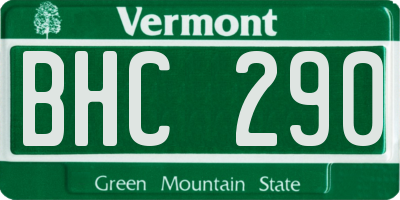 VT license plate BHC290