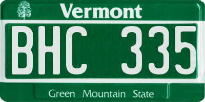 VT license plate BHC335