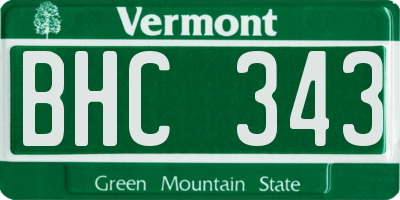 VT license plate BHC343